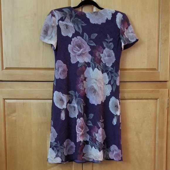 Jessica Howard Women's Floral Print A-Line Dress - Plum - Size 6 - Picture 2 of 6